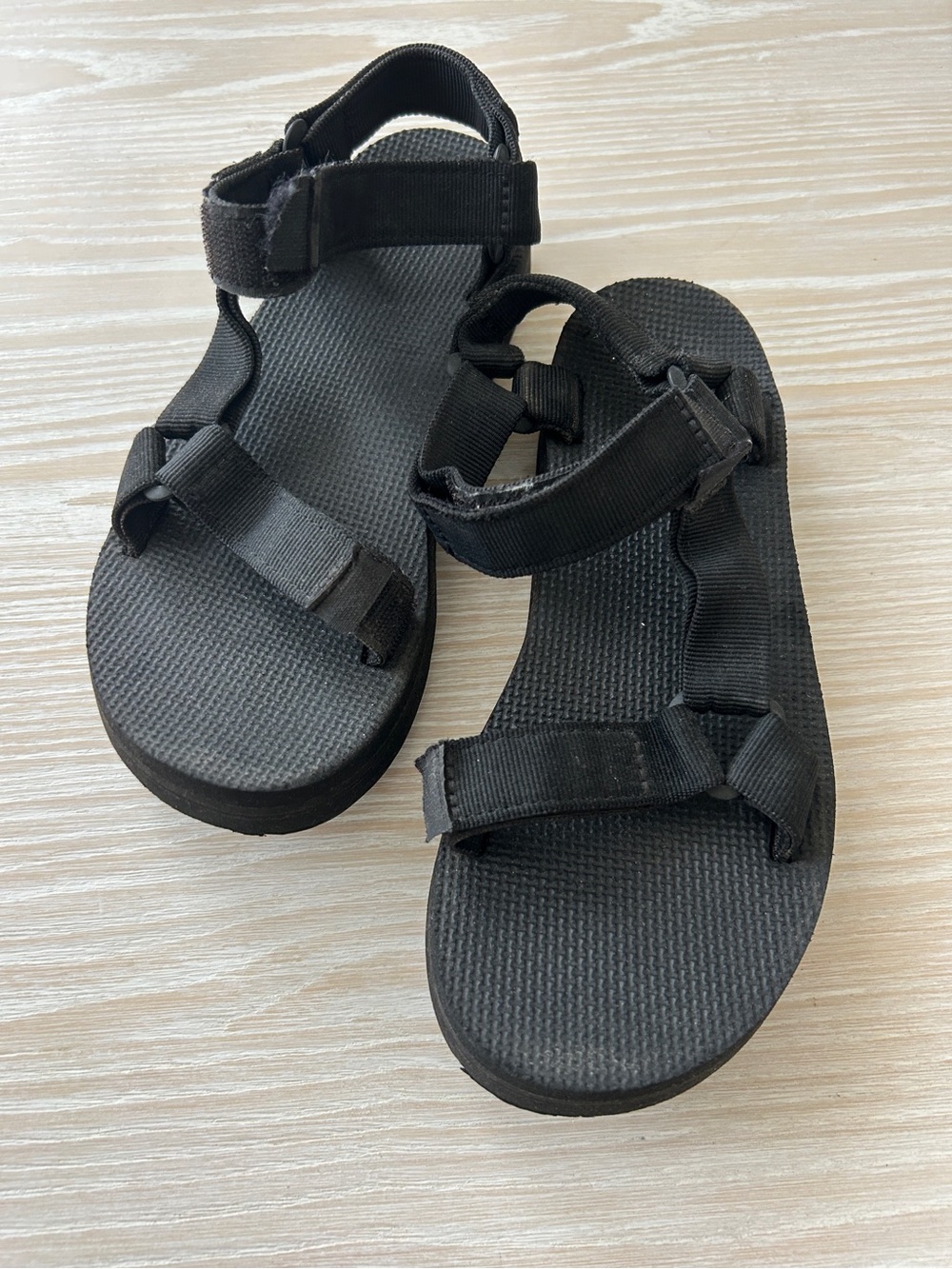 Teva Black Adjustable Strap Sandals
